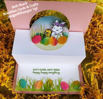 Inside of Easter card showing greeting and more eggs